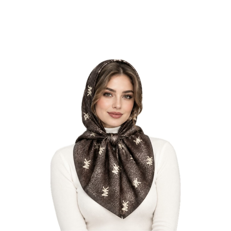 روسری زنانه نخی طرح حروف مدل E400