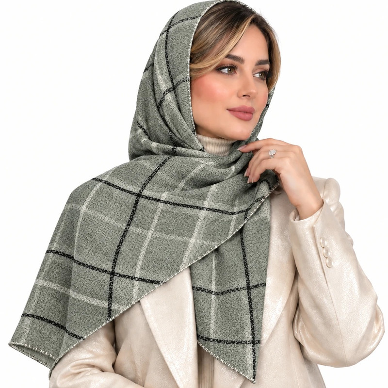 شال زنانه الیاف نخی پلیسه مدل E400