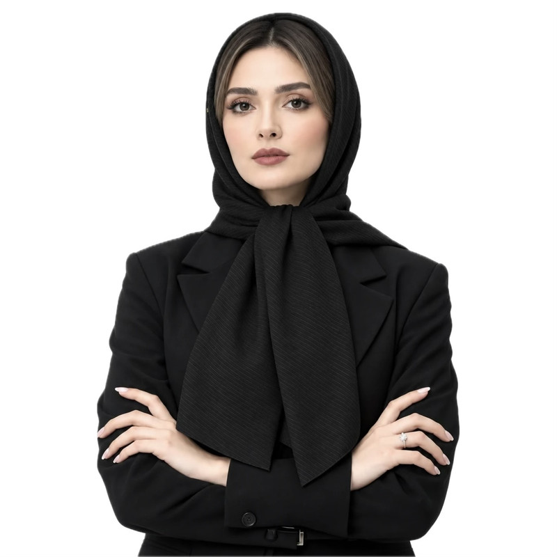 روسری زنانه نخی راهراه مدل E700
