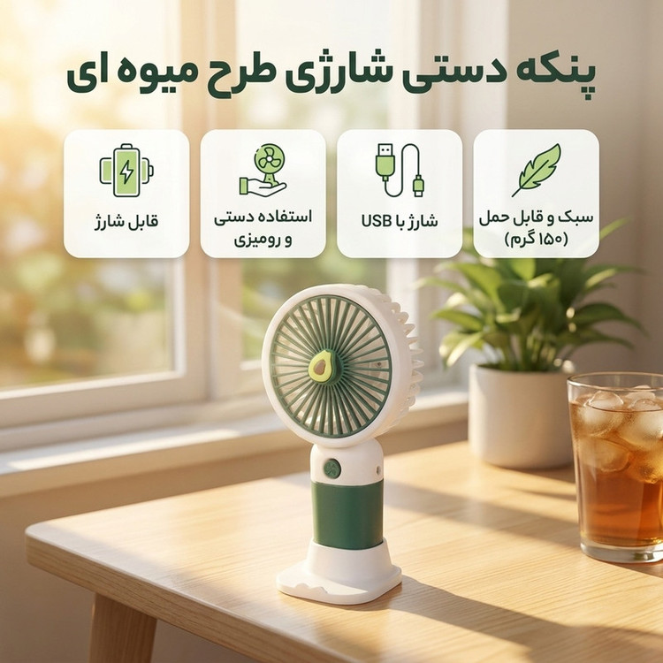 پنکه شارژی طرح میوه ای