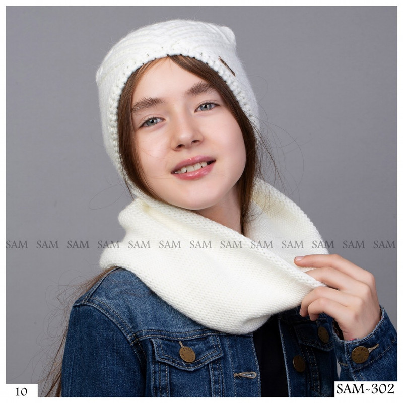 ست کلاه و شال گردن بافتنی مدل sam-302
