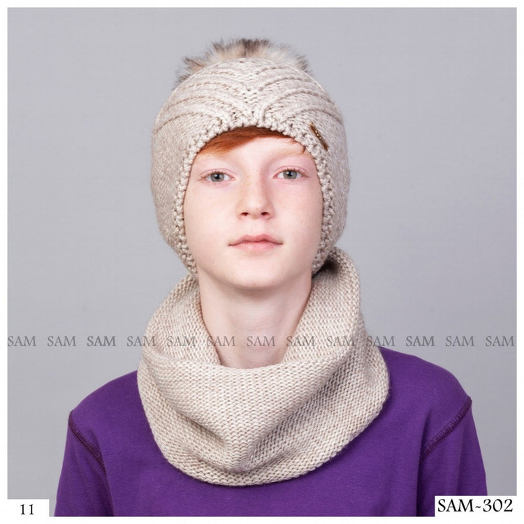 ست کلاه و شال گردن بافتنی مدل sam-302