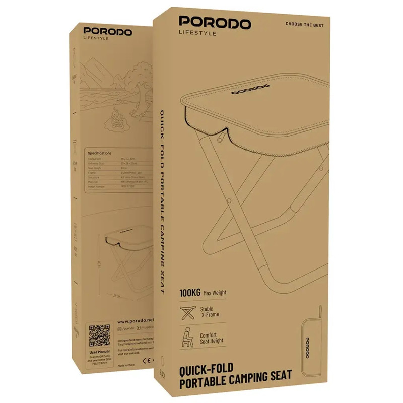 میز سفری تاشو پرودو مدل PDLFSTZDYGN سایز صفحه 30×28 سانتیمتر
