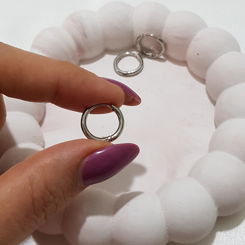 گوشواره زنانه مدل حلقه ای ساده سیلور 458