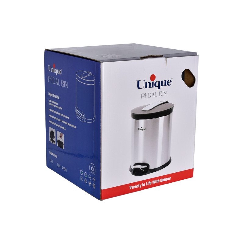 سطل زباله یونیک مدل استیل 14 لیتر کد 4450