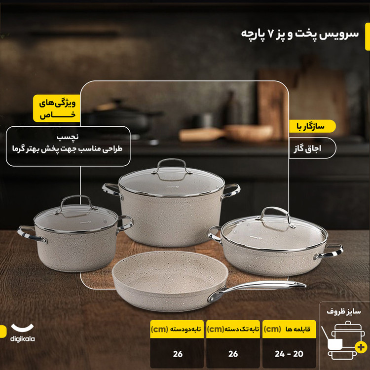 سرویس پخت و پز 7 پارچه کرکماز مدل A1272