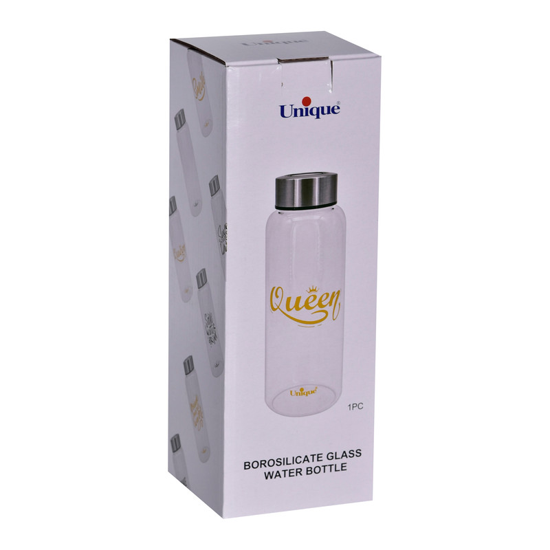 بطری شیشه ای یونیک طرح queen کد 3052