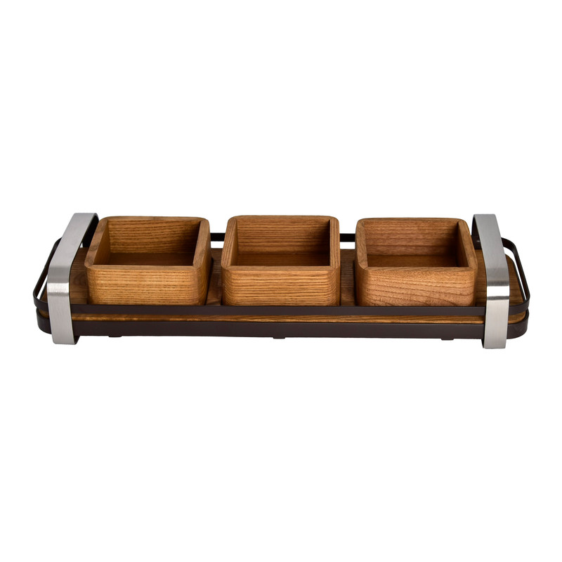 اردوخوری بیویکی 3 خانه طرح مجستیک کد 452203، جنس چوب، مناسب سرو و پذیرایی، شستشو با دست