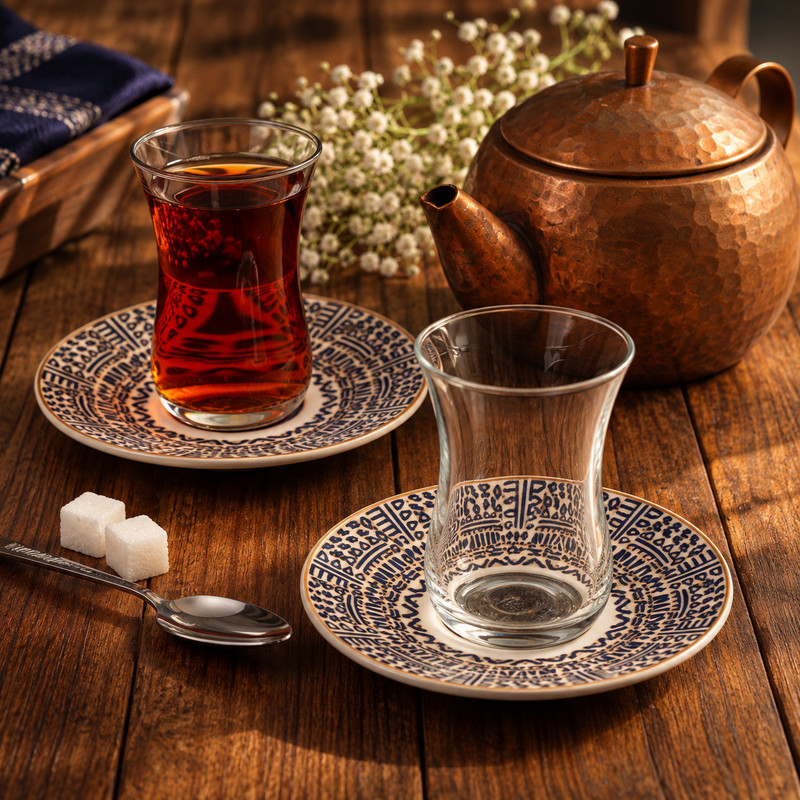 ست فنجان و نعلبکی 12 پارچه 6 نفره سی اند اس مدل مرسین ایندین کد 33053