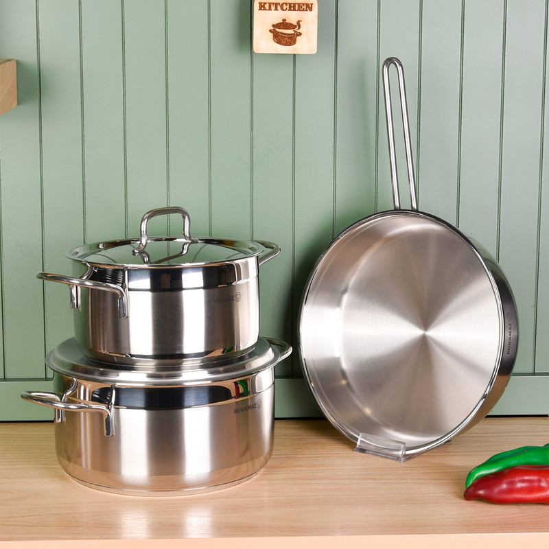 سرویس قابلمه و تابه استیل 7 پارچه کرکماز مدل ALFARON کد 1954
