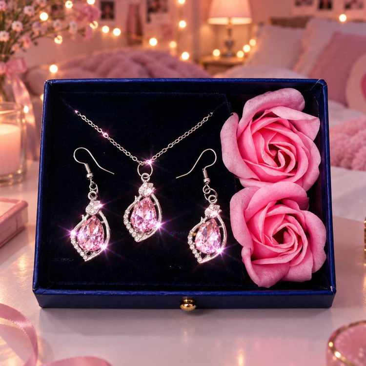 ست هدیه زنانه مدل نگین یاس همراه باکس گل معطر کد 993