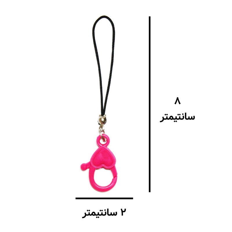 آویز موبایل مدل قلاب قلبی رنگی