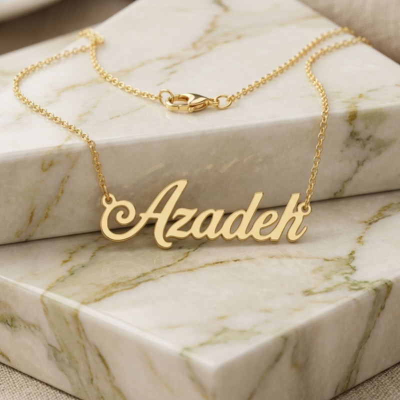 گردنبند زنانه ماصرم مدل اسم آزاده کد GA1299