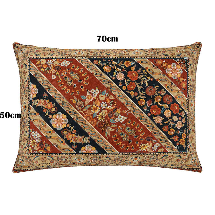 روبالشی مدل مخمل پورشه طرح ترمه کد ROB-0063 سایز 70*50 سانتی متر بسته دو عددی