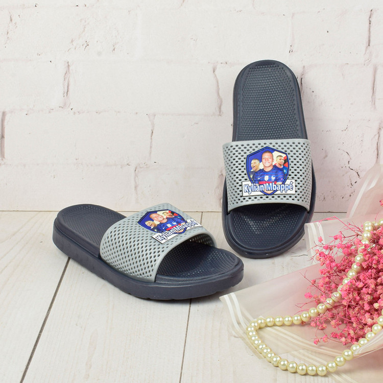 دمپایی پسرانه مدل کلین امباپه GRY.3731