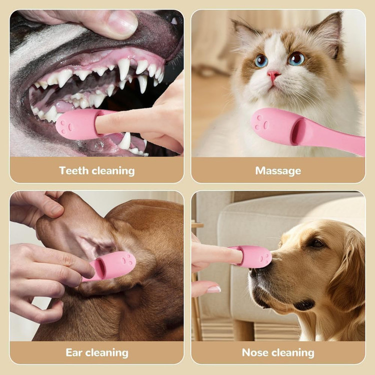 مسواک انگشتی سگ و گربه مدل Soft Brush سیلیکونی