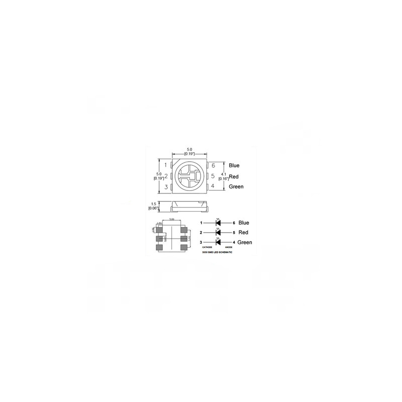 چیپ ال ای دی مدل RGB5050-KV00A بسته 24 عددی