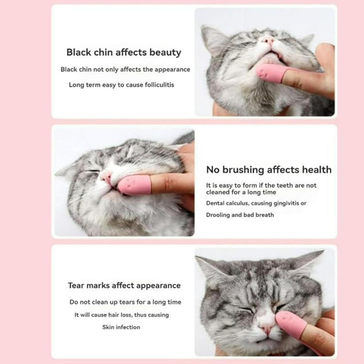 مسواک انگشتی سگ و گربه مدل Soft Brush سیلیکونی بسته 12 عددی