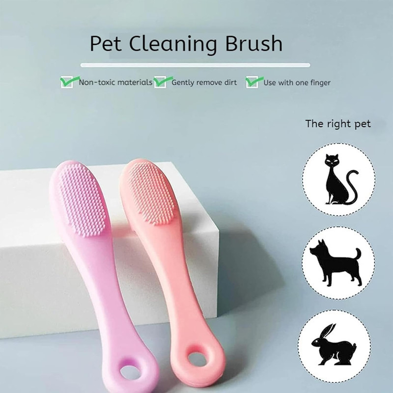 مسواک انگشتی سگ و گربه مدل Soft Brush سیلیکونی بسته 12 عددی