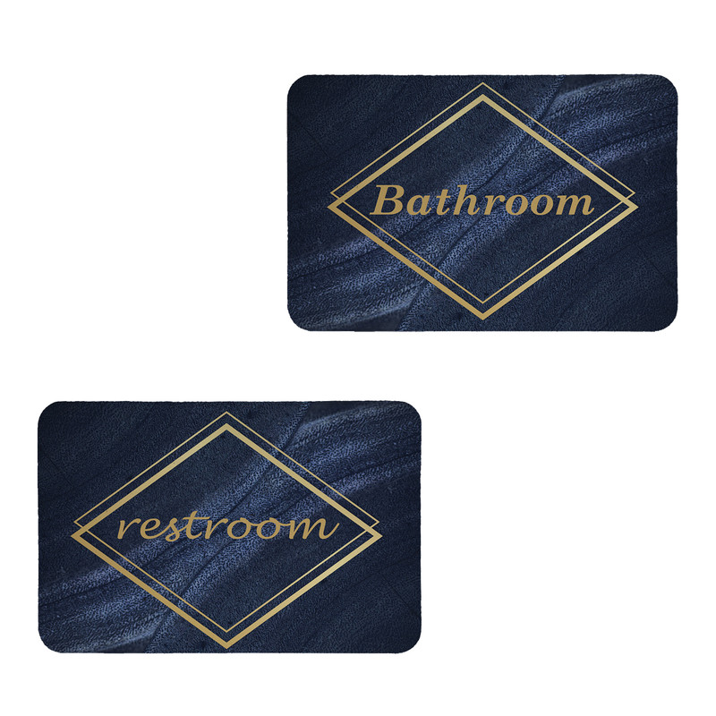 پادری طرح  Restroom & Bathroom کد 8405 سایز 80x50 سانتی متر مجموعه دو عددی