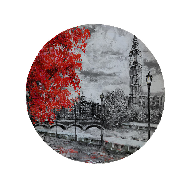 پادری طرح پاییز مدل دایره کد 5116 سایز 90× 90 سانتی متر