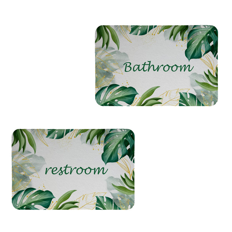 پادری طرح  Restroom & Bathroom کد 8737 سایز 80x50 سانتی متر مجموعه دو عددی