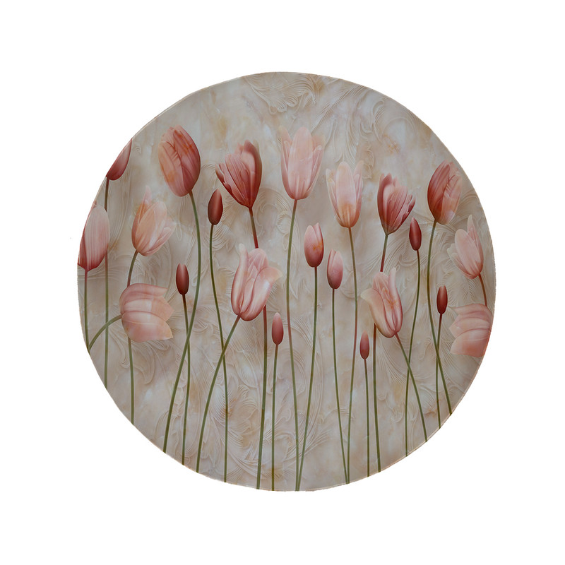 پادری مدل دایره طرح لاله کد 6108 سایز 90 × 90 سانتی متر