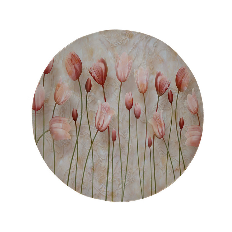 پادری مدل دایره طرح لاله کد 6108 سایز 90 × 90 سانتی متر