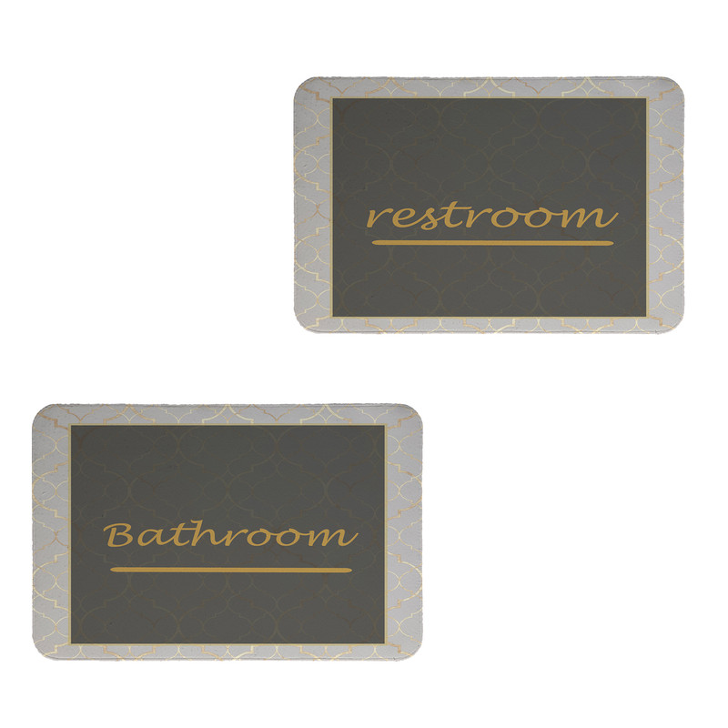 پادری طرح  Restroom & Bathroom کد 8681 سایز 80x50 سانتی متر مجموعه دو عددی