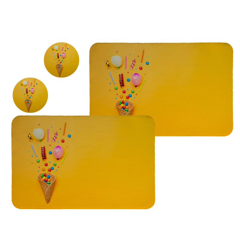 زیربشقابی طرح اسمارتیز کد 8109 مجموعه 2عددی به همراه زیرلیوانی