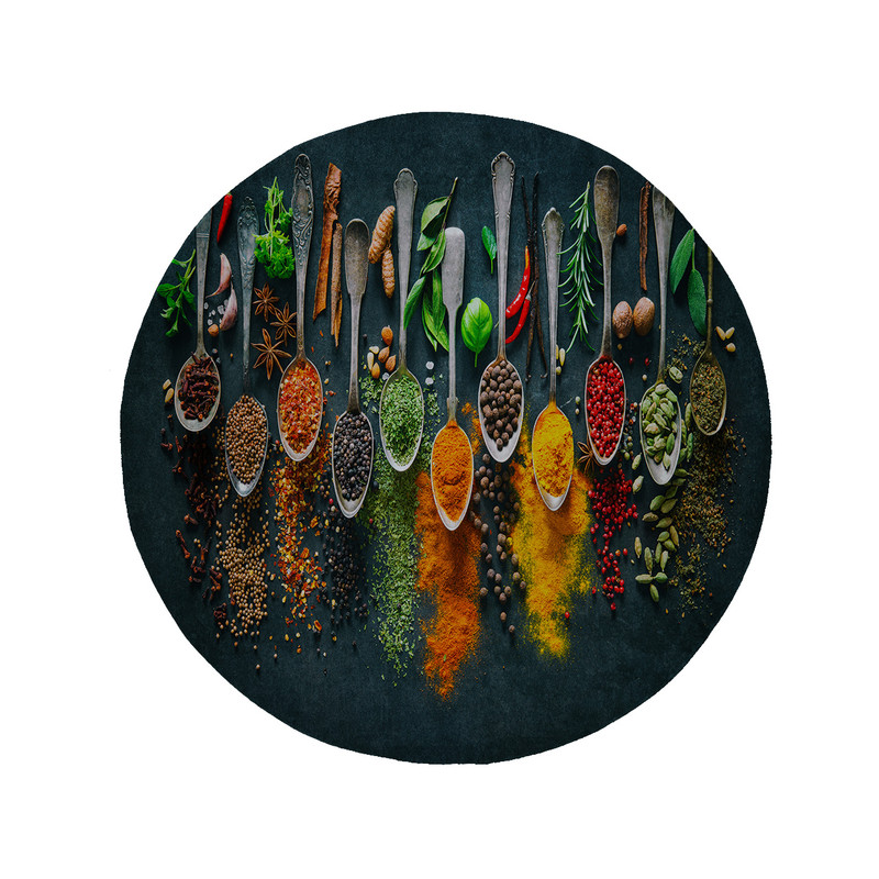 پادری مدل دایره طرح ادویه کد 8339 سایز 90 × 90 سانتی متر