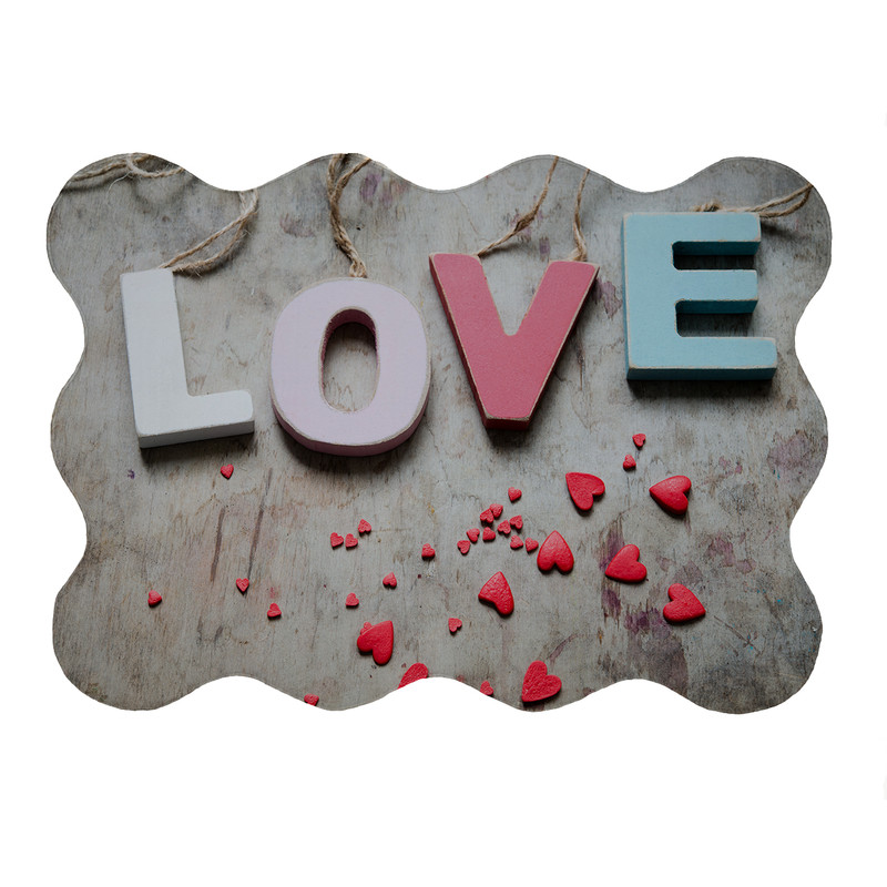 پادری مدل دالبر طرح LOVE کد 6238 سایز 80x110 سانتی متر