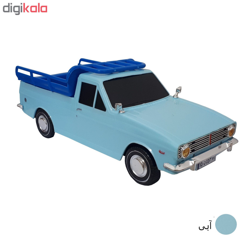 ماشین بازی طرح وانت پیکان مدل 1001 با بدنه پلاستیکی و 4 چرخ، الهامگرفته از نمونه واقعی