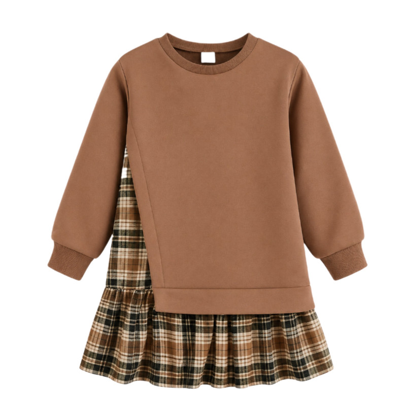 تونیک آستین بلند زنانه شین مدل Plaid Hem
