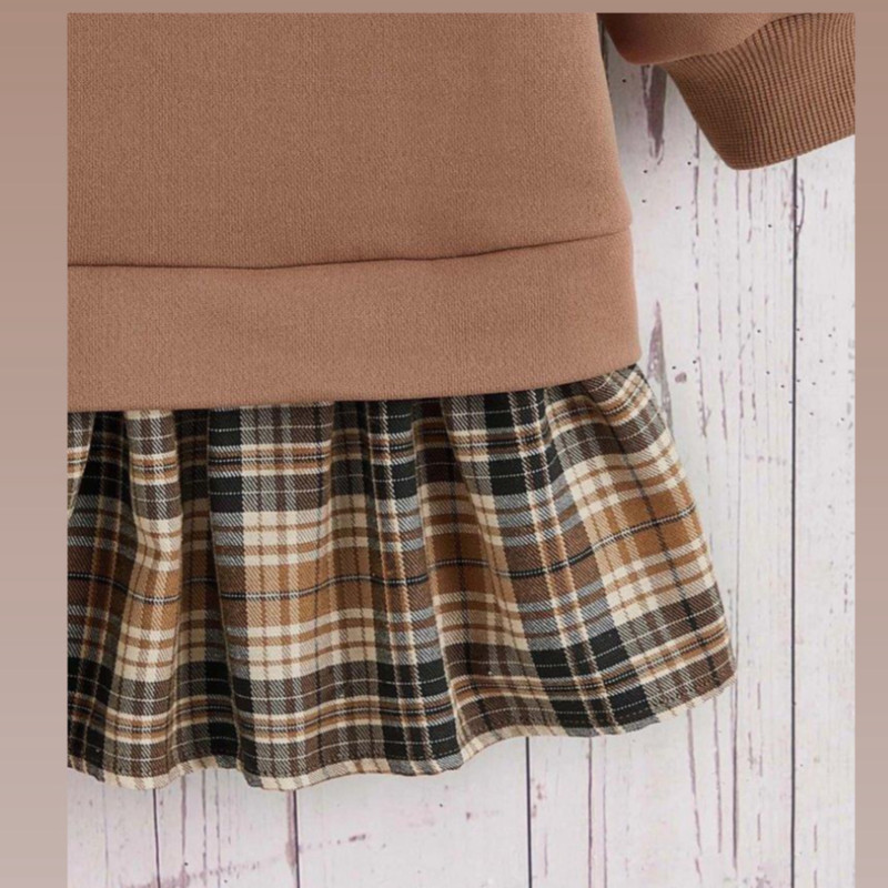 تونیک آستین بلند زنانه شین مدل Plaid Hem