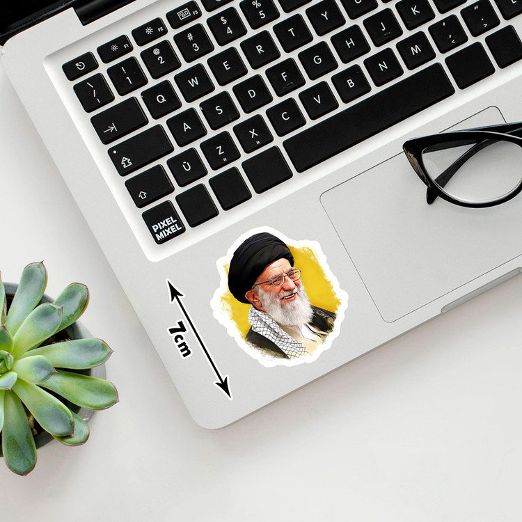 استیکر لپ تاپ پیکسل میکسل مدل رهبری آیت الله خامنه ای مجموعه 4 عددی