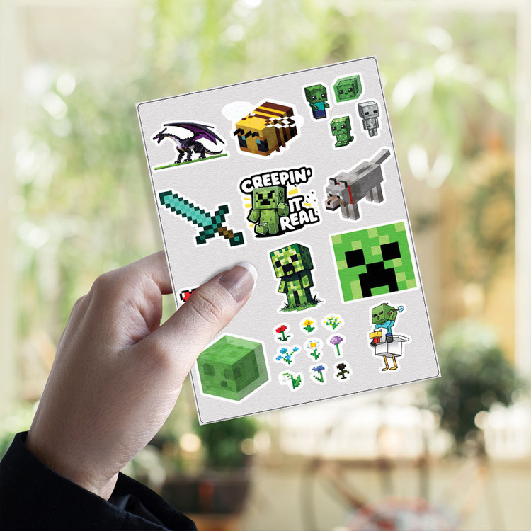 استیکر لپ تاپ طرح ماینکرفت کد minecraft-111 مجموعه 12 عددی
