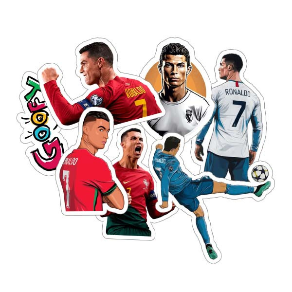 استیکر و برچسب گوفی مدل کریستیانو رونالدو بازیکن فوتبال طرح Ronaldo کد CR7-GX701 مجموعه 7 عددی
