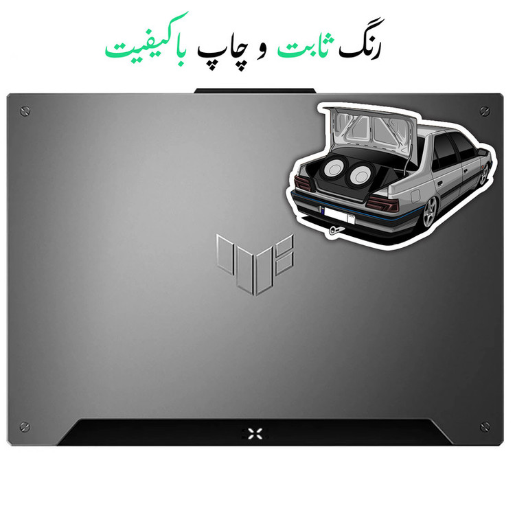 استیکر لپتاب طرح ماشین پژو لوازمی کد 4399