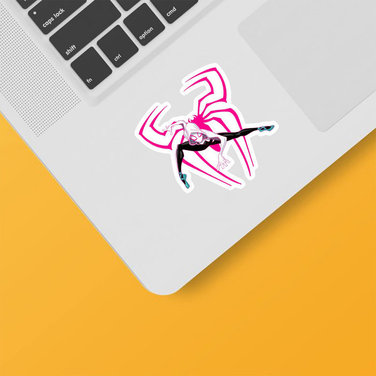 استیکر لپ تاپ و موبایل بووم طرح لوگو اسپایدرمن مدلGwen Stacy کد MR2