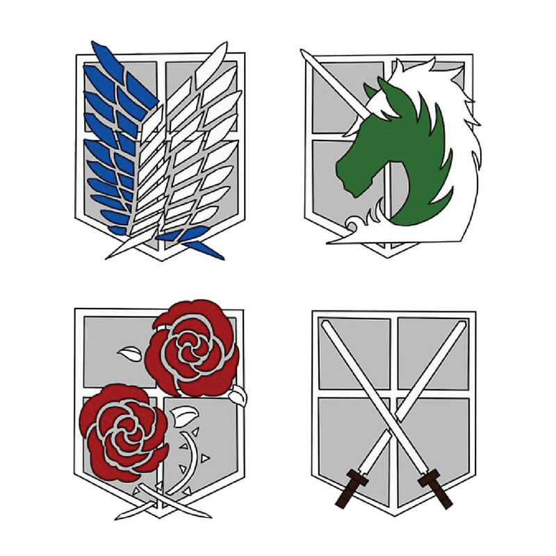استیکر لپ تاپ مدل attack on titan wings کد ST376 مجموعه 4 عددی