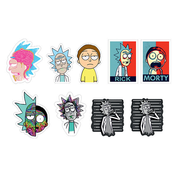 استیکر لپ تاپ طرح Rick&Morty کد 01 مجموعه 9 عددی