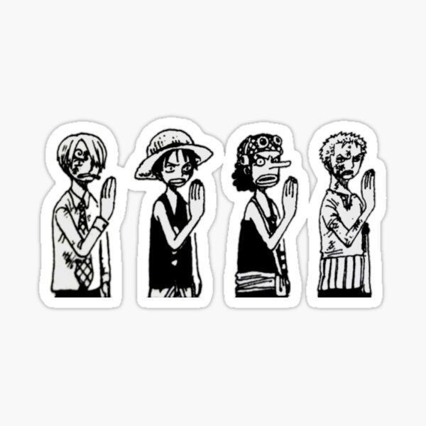 استیکر لپ تاپ و موبایل گوفی طرح انیمه وان پیس مدل Hush 1 مجموعه 4 عددی
