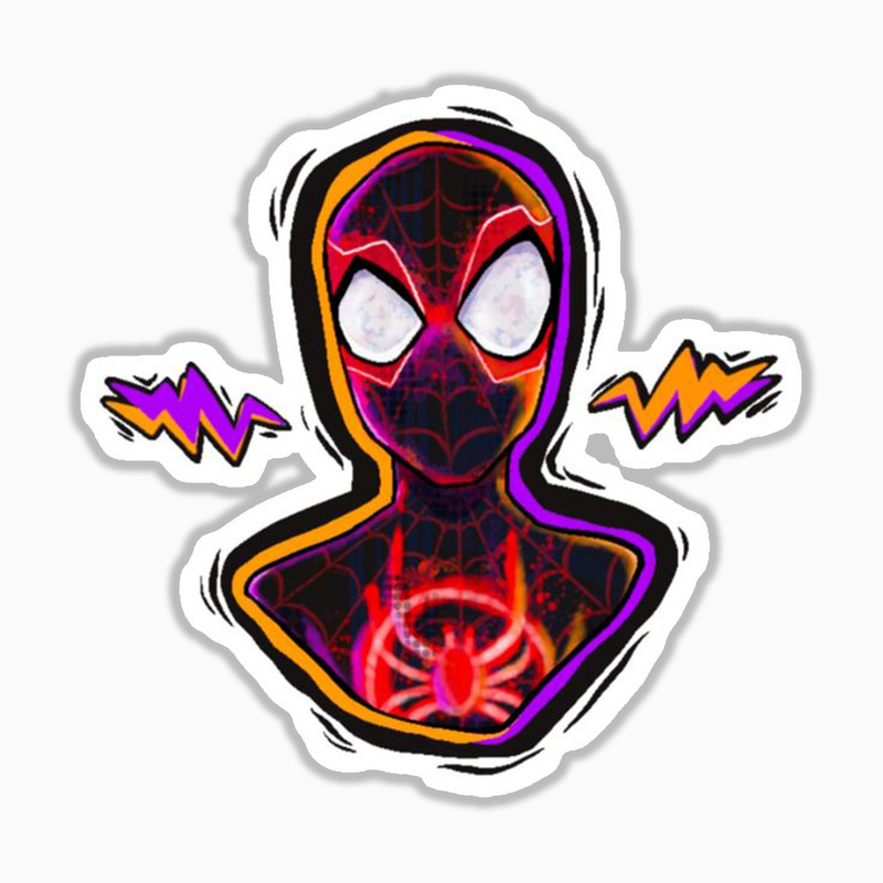 استیکر لپ تاپ و موبایل بووم طرح اسپایدرمن مدل Miles Morales کد MR14