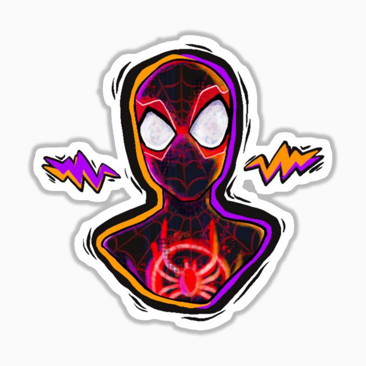 استیکر لپ تاپ و موبایل بووم طرح اسپایدرمن مدل Miles Morales کد MR14