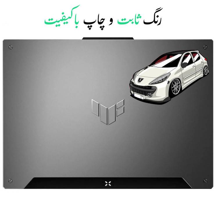 استیکر لپتاب طرح ماشین 207 کد 1404