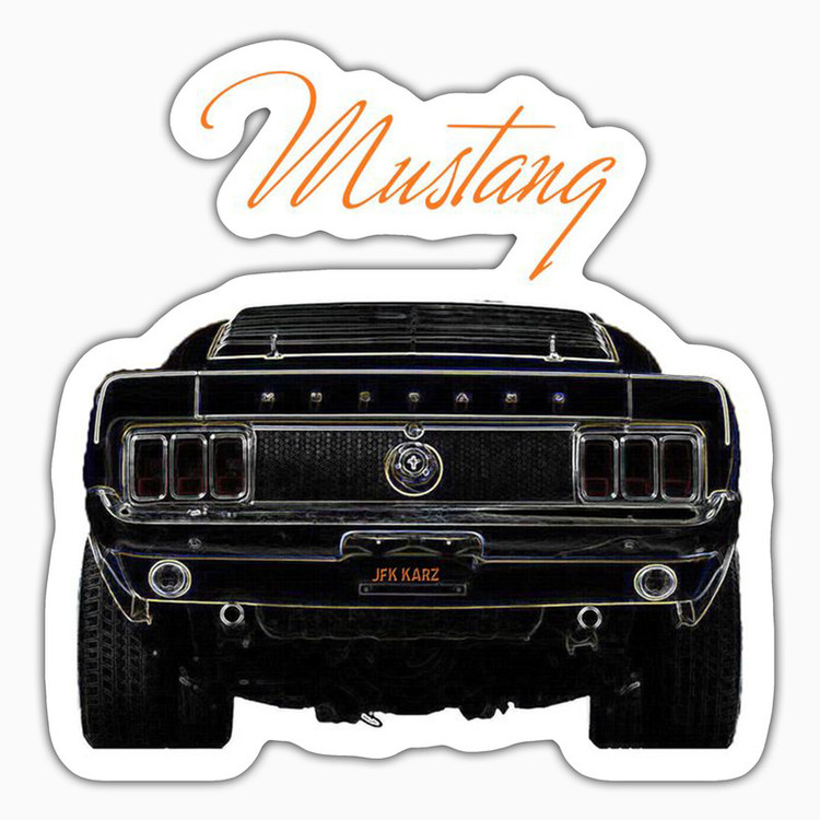 استیکر لپ تاپ و موبایل بووم طرح ماشین مدل Classic Mustang کد ZX045