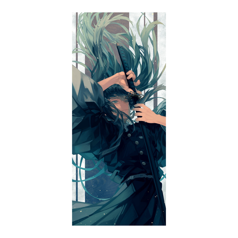 استیکر لپ تاپ و موبایل مدل انیمه طرح شیطان کش مویچیرو توکیتو demon slayer Muichiro Tokito کد 388