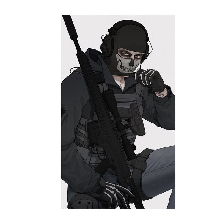 استیکر لپ تاپ و موبایل مدل بازی طرح کال اف دیوتی گوست Call of Duty Ghost کد 3742