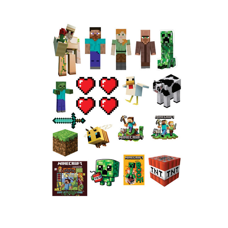 استیکر لپ تاپ رنجی شاپ طرح Minecraft کد A28 مجموعه 21 عددی